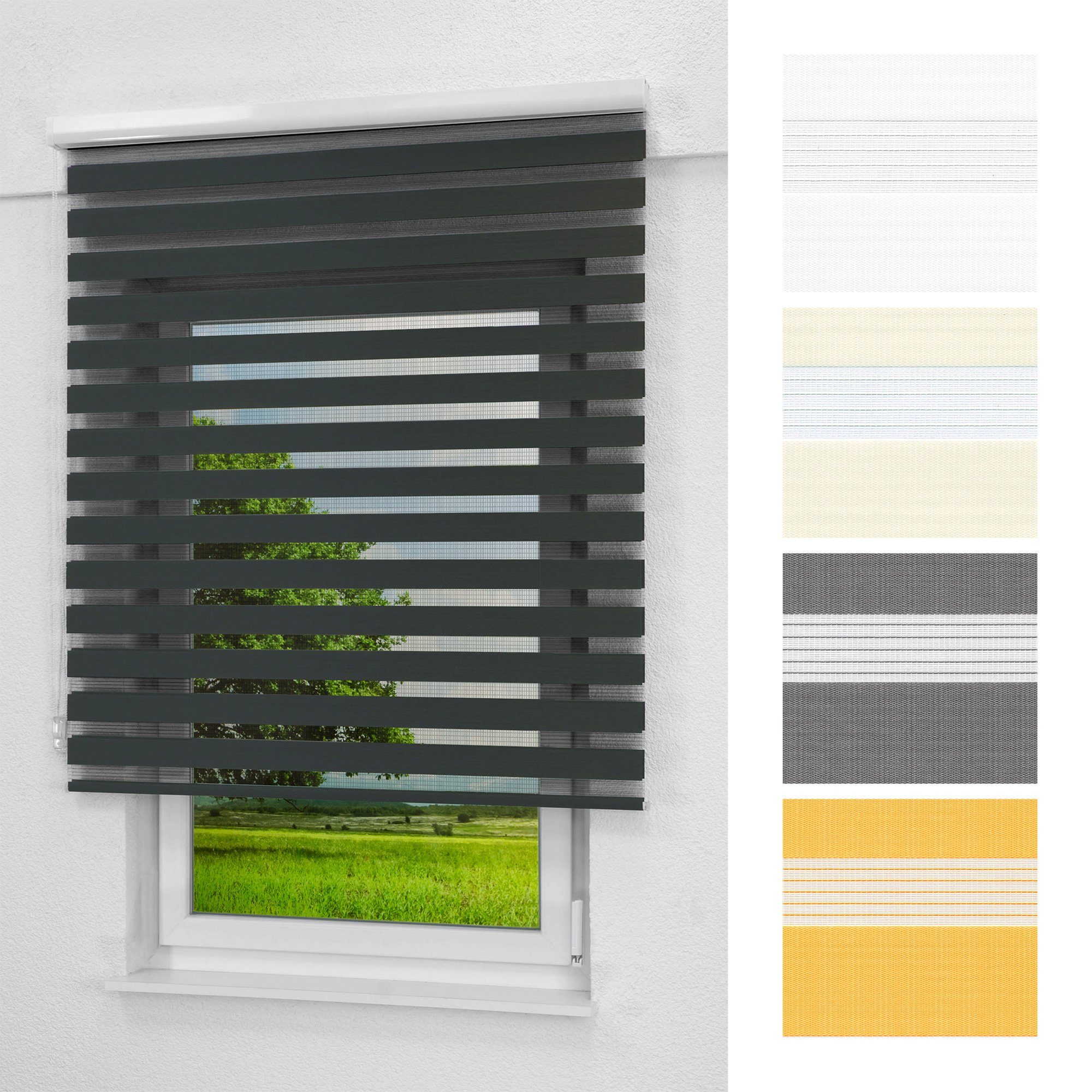 Rollo Kassette Anthrazit, LYSEL®, blickdicht, HxB 175x40cm