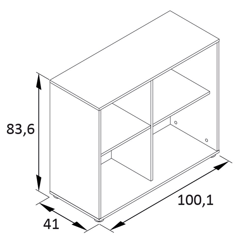 Lomadox Aktenregal BRAGA-80, Büro in weiß, B/H/T: ca. 100,1/83,6/41 cm