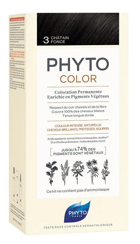 Phyto Phytocolor farba za kosu, 3 tamno kestenjasta