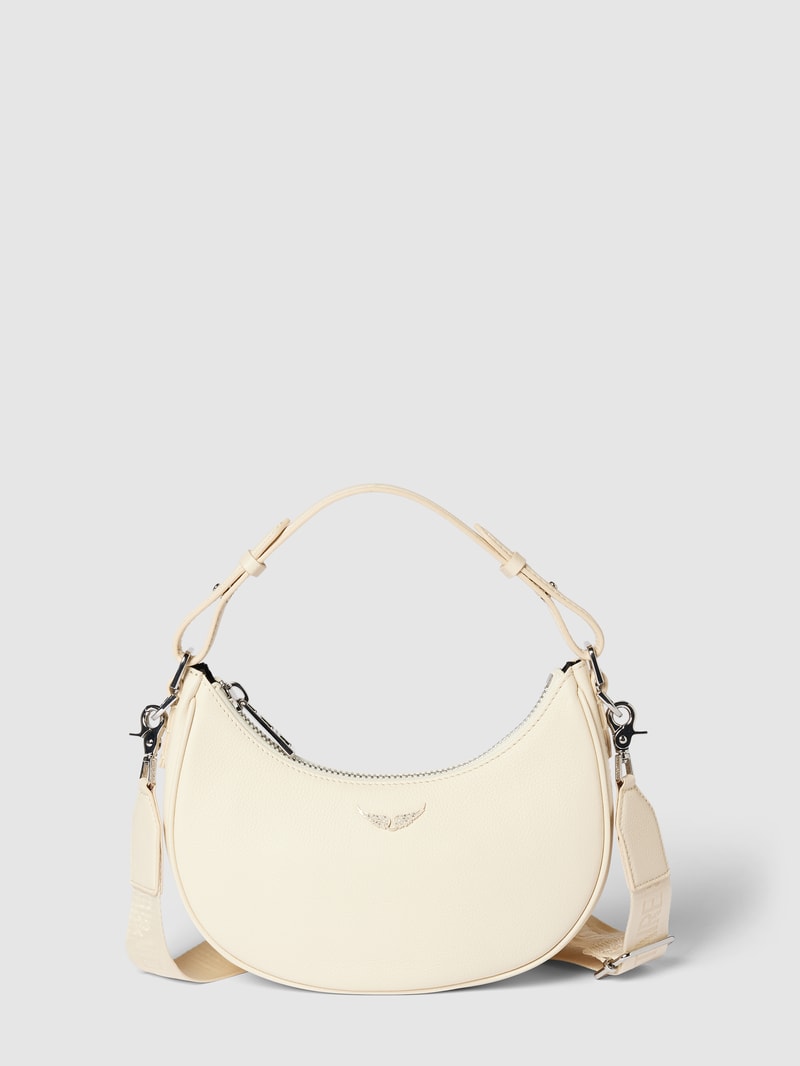 Henkeltasche mit Label-Detail in offwhite