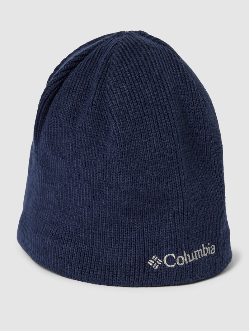 Strickmütze mit Label-Stitching Modell 'BUGABOO' in marineblau