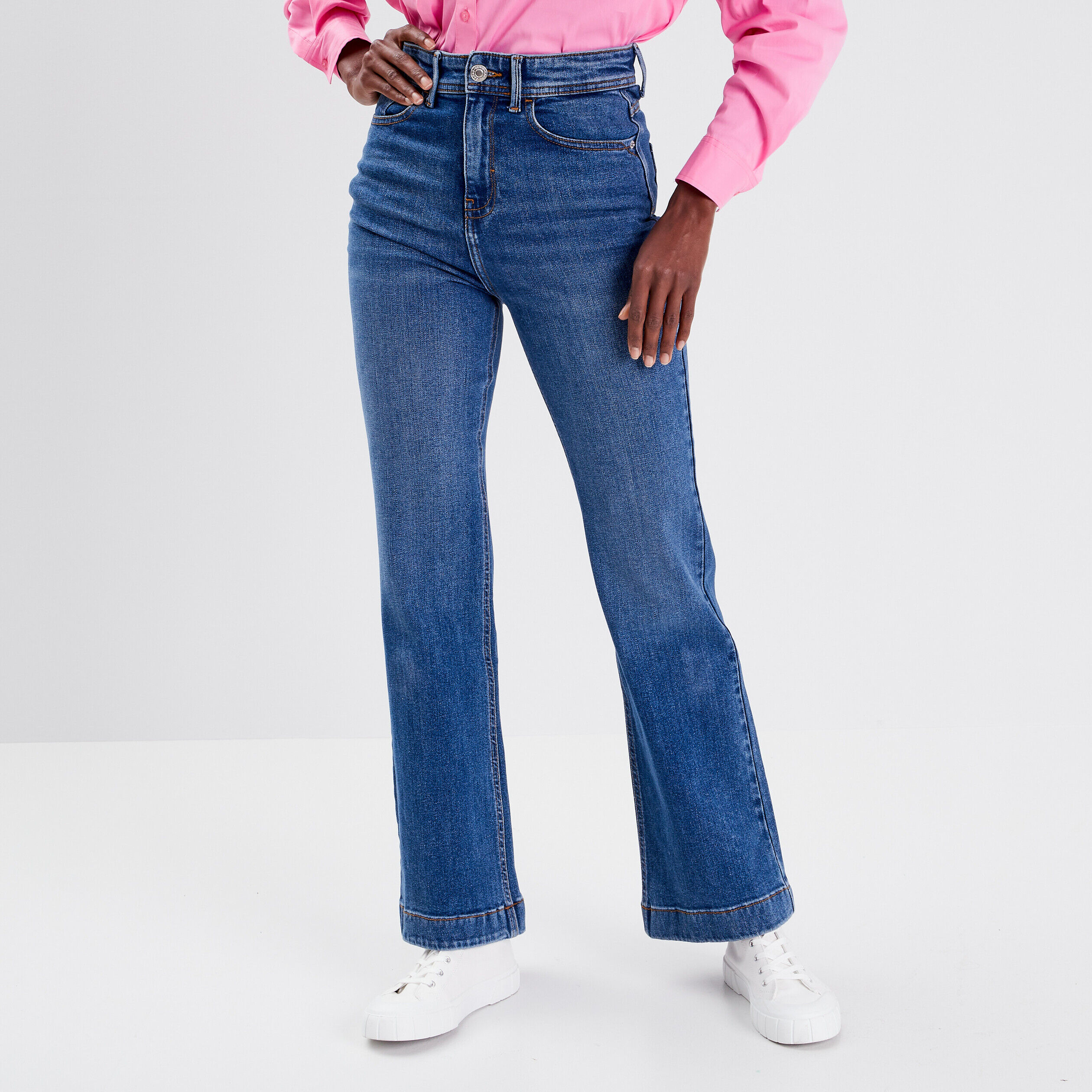 Jeans flare taille haute denim stone femme | Cache Cache