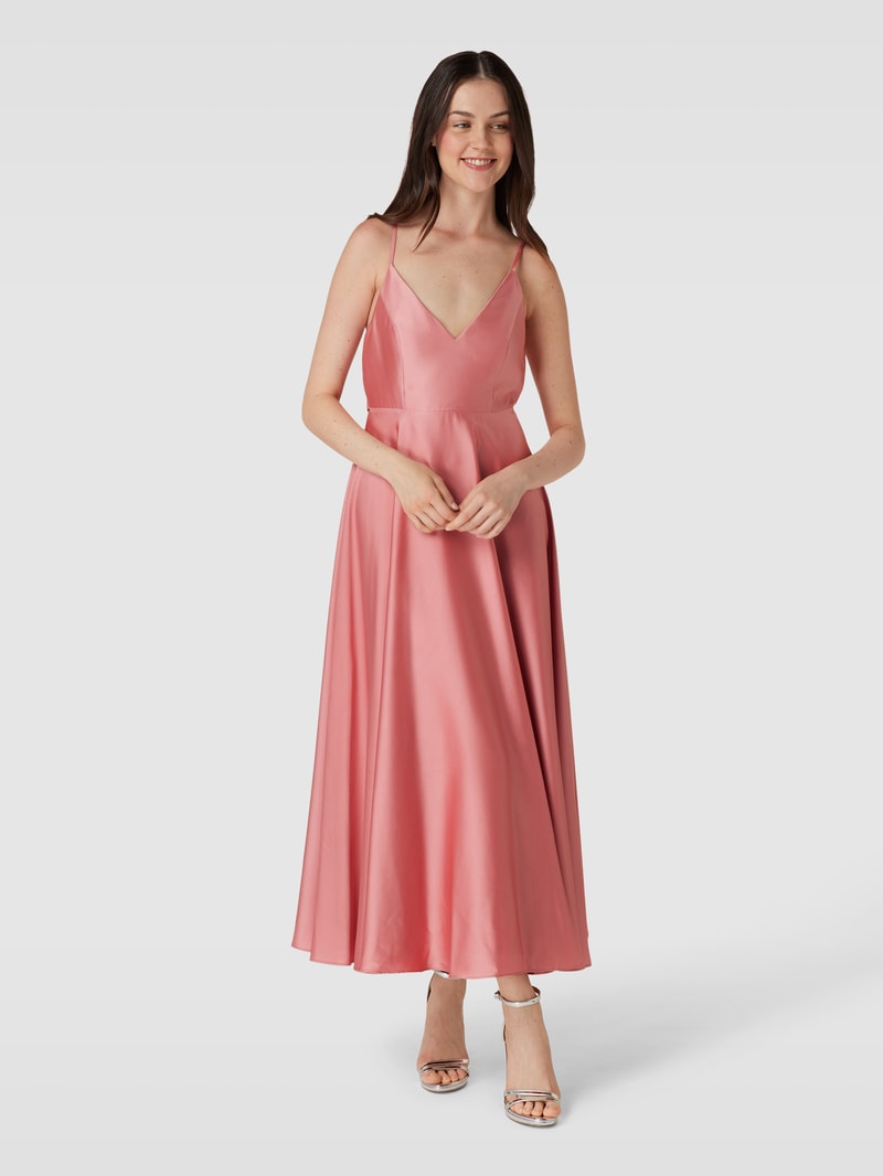 Cocktailkleid mit Herz-Ausschnitt in rosa meliert