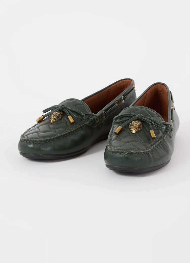 Kurt Geiger  Eagle moccasin van leer met quilt patroon
