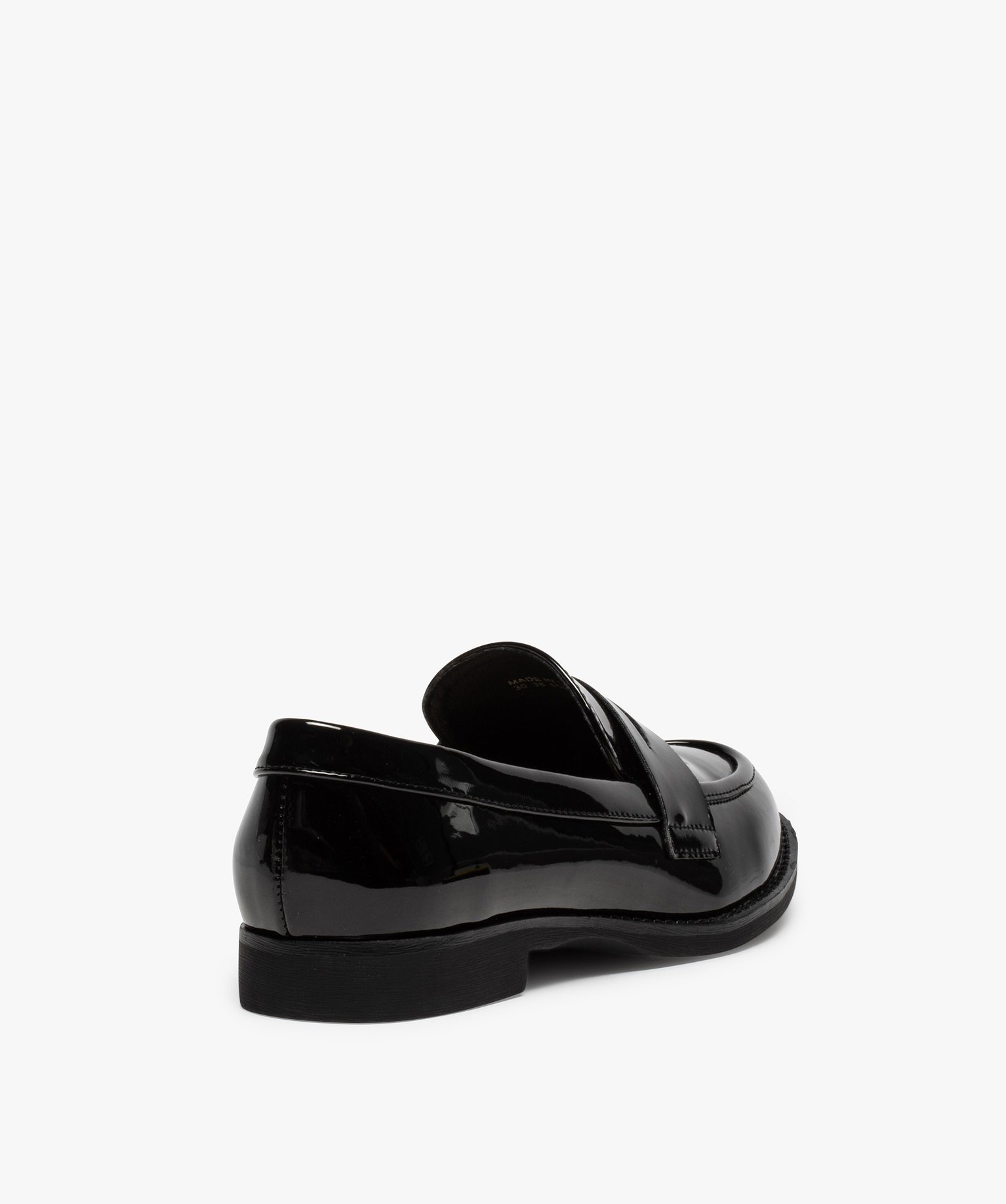 Mocassins femme à talon plat vernis forme classique noir | GEMO