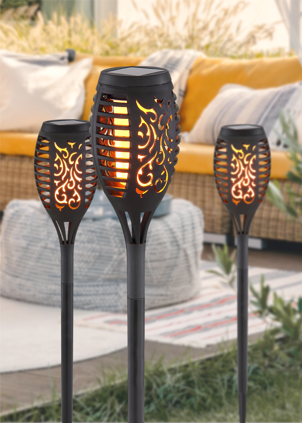 Solarleuchte Flame S 3er Set