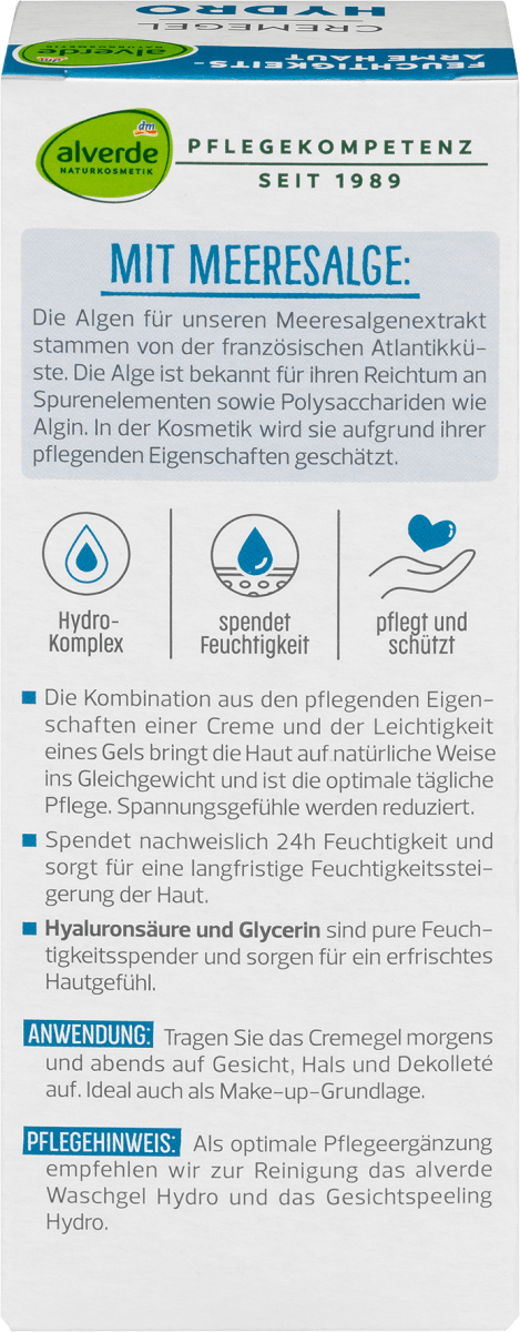 Gesichtscreme Gel Hydro, 50 ml