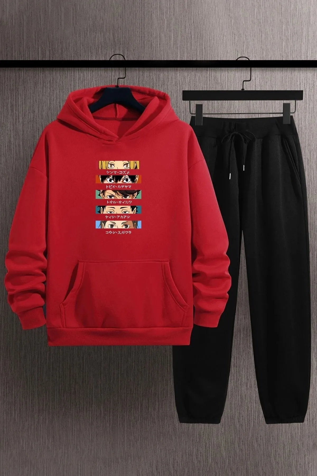 uyguntarz  Unisex Cosplay Haikyuu Bedrucktes Trainingsanzug-Set