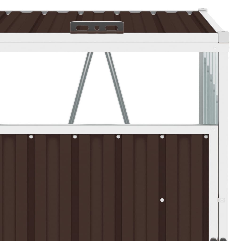DOTMALL Mülltonnenbox Gartenbox für 3 Tonnen aus verzinktem Stahl 213×81×121 cm