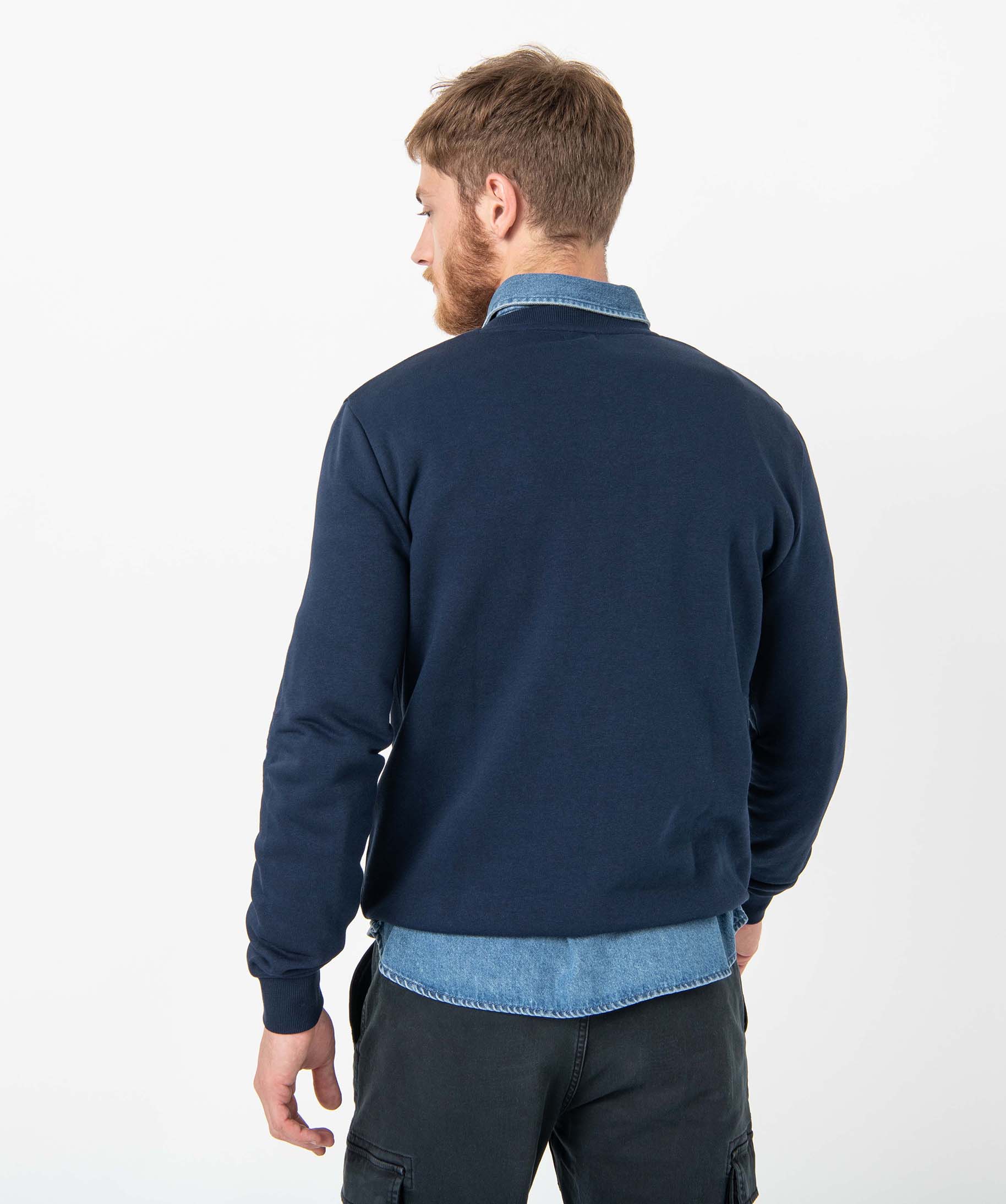 Sweat homme avec intérieur molletonné bleu | GEMO