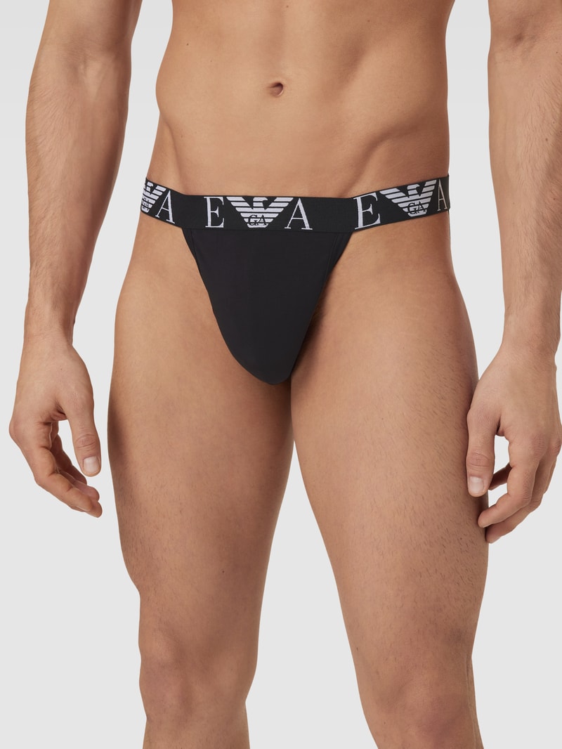 Jockstrap mit Logo-Bund im 2er-Pack in schwarz