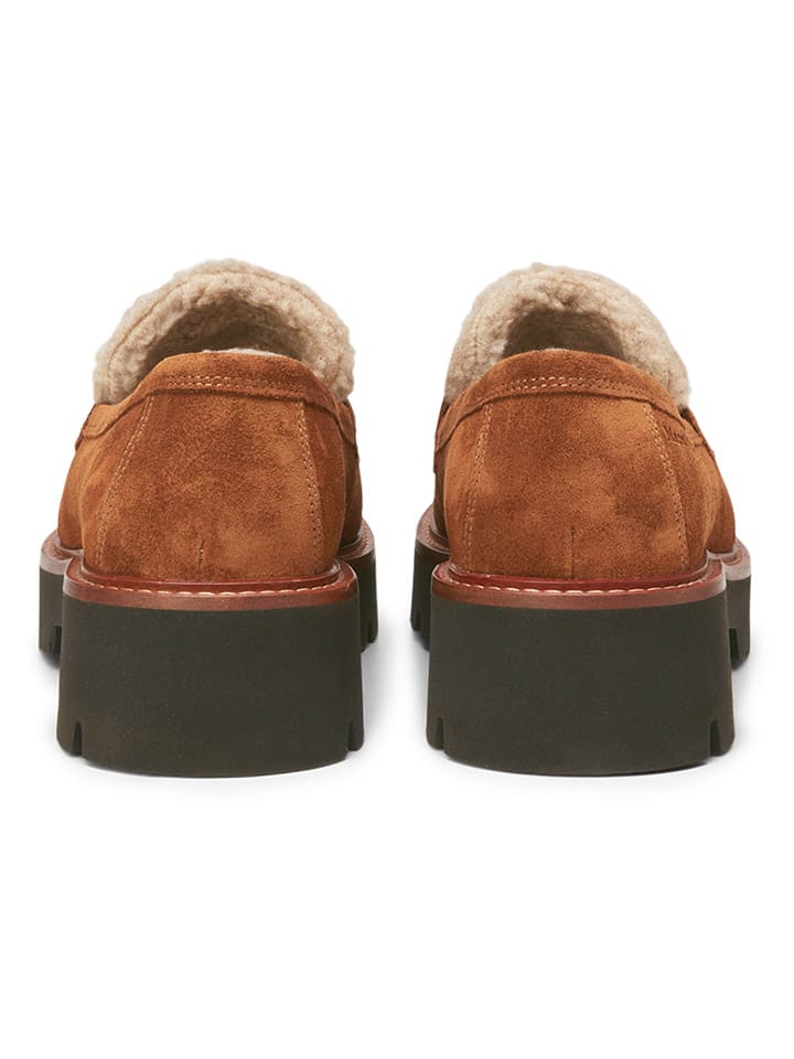 Marc O'Polo Shoes Leder-Mokassins in Hellbraun günstig kaufen