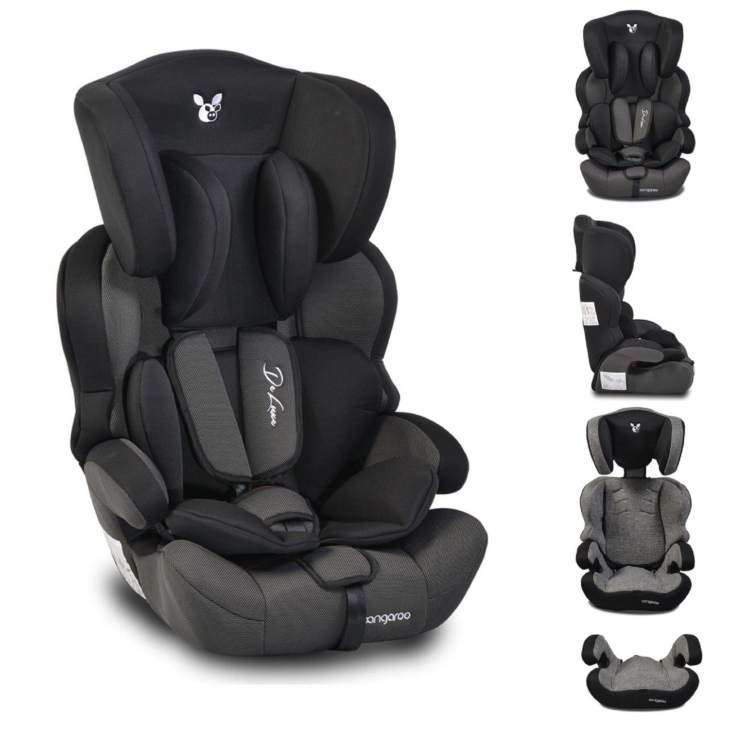 Cangaroo Autokindersitz Kindersitz Deluxe Gruppe 1/2/3, bis: 36 kg, (9 - 36 kg) 1 bis 12 Jahre verstellbar