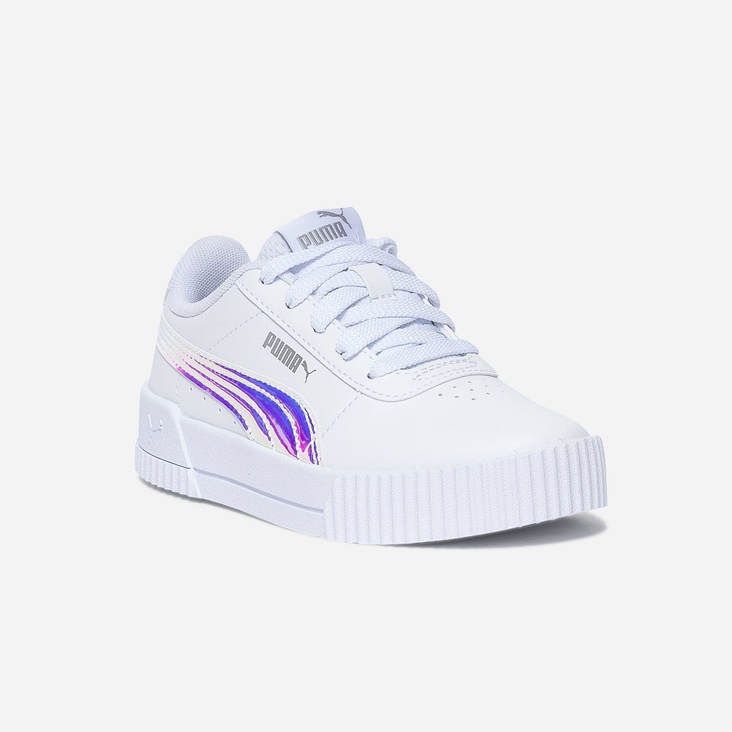 Sneakers PUMA blanche à ligne iridescente