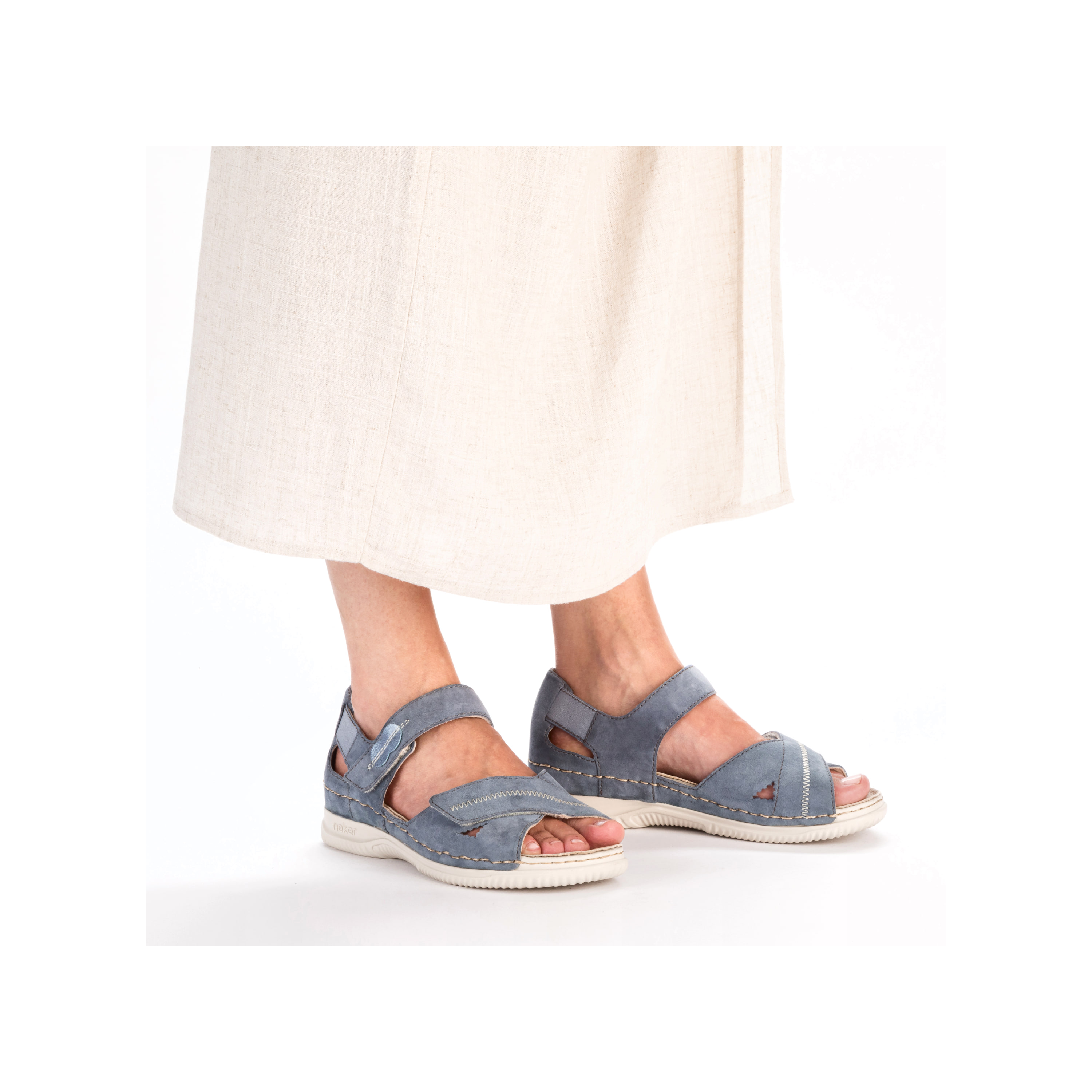 Rieker Damen Riemchensandalen hellblau