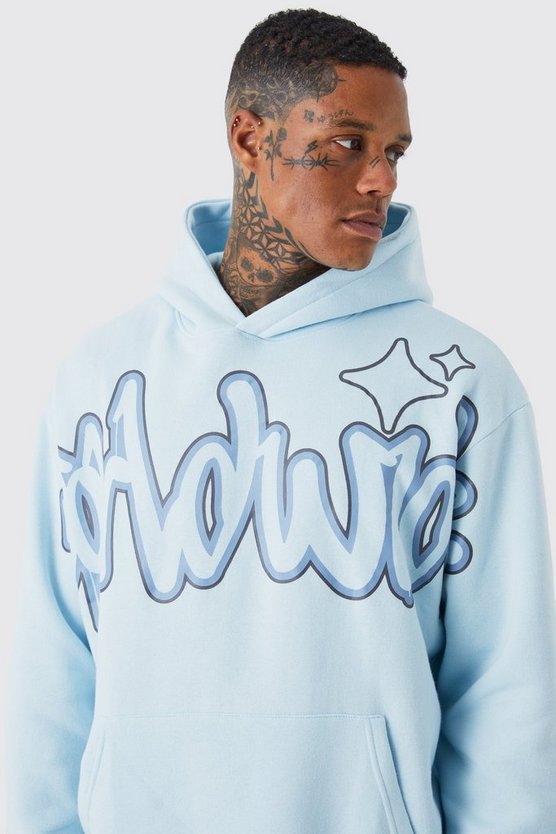 Oversize Trainingsanzug mit Worldwide Graffiti-Print