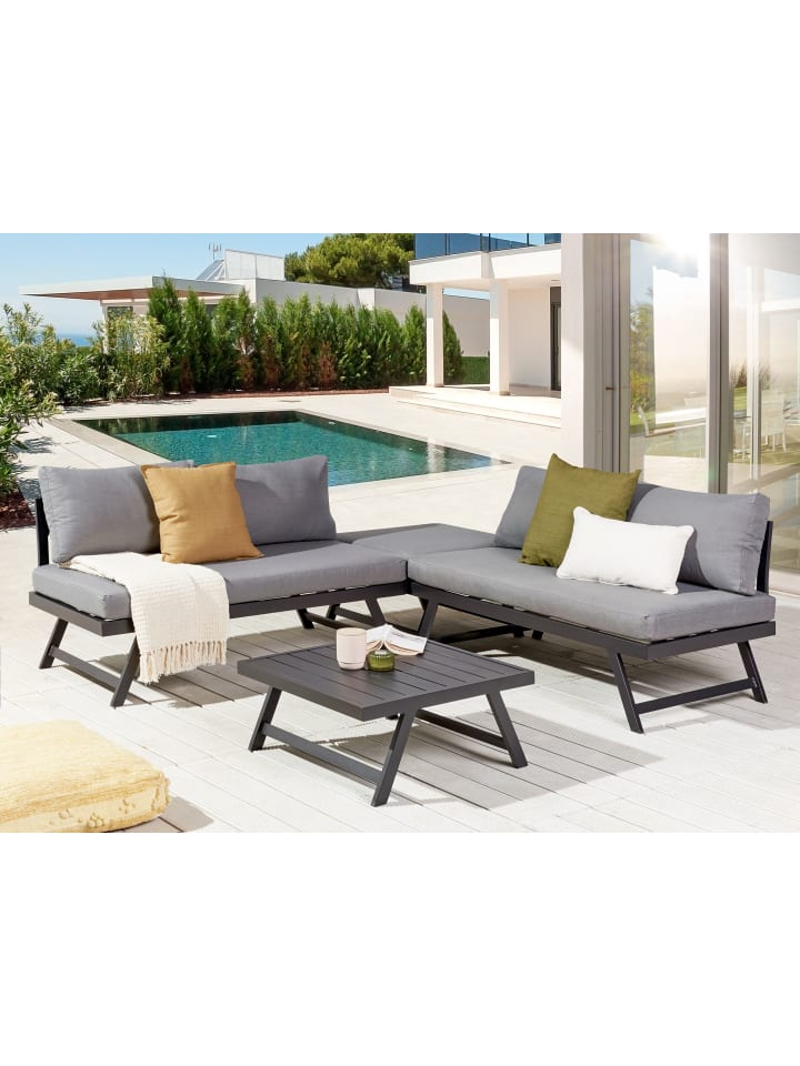 Beliani 2-tlg Lounge Set COCCORINO in Grau/Schwarz günstig kaufen onesize