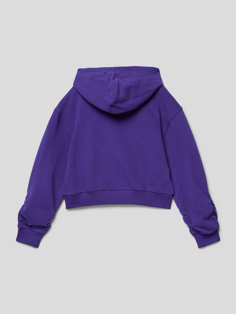 Hoodie mit Label-Print in lila