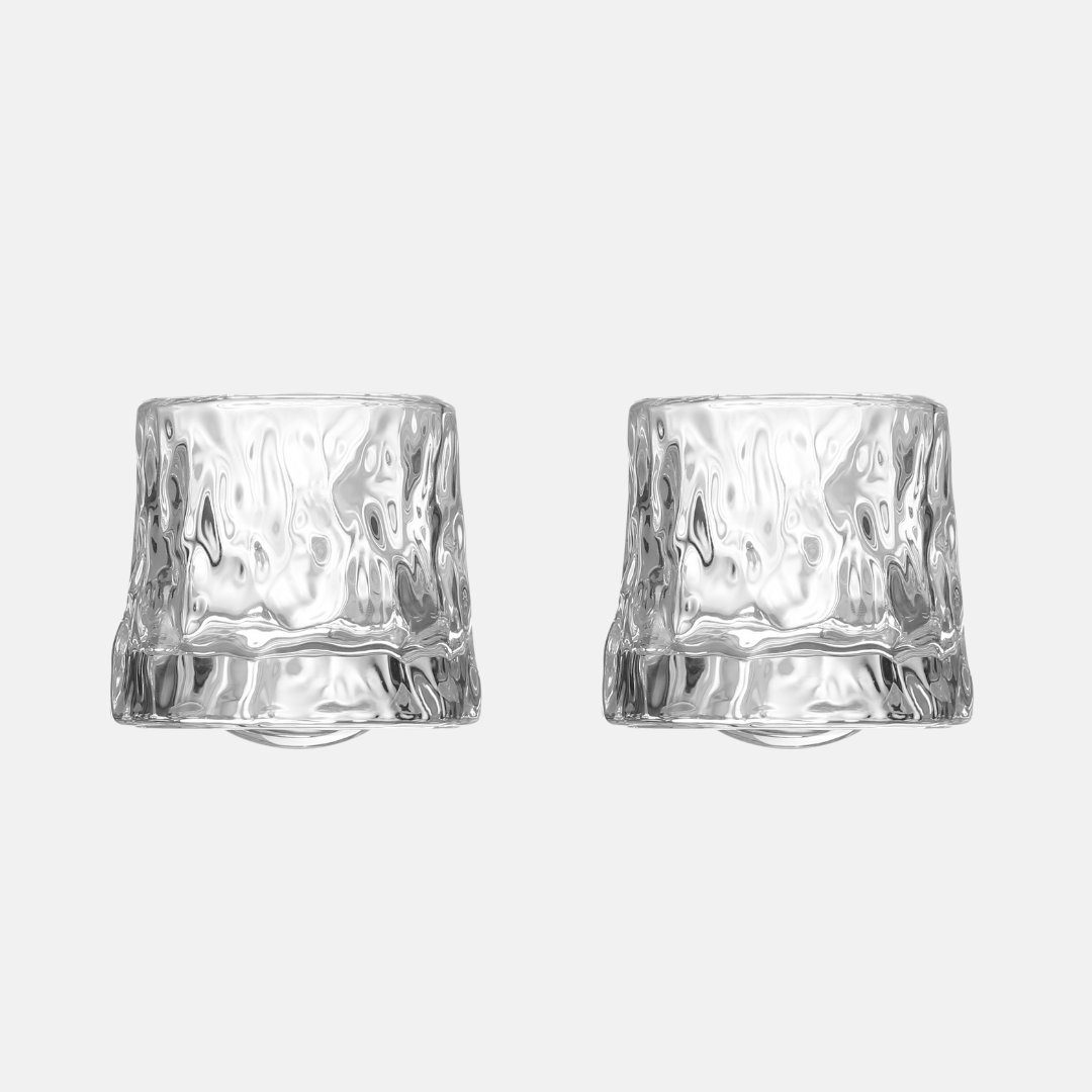 Zoha Whiskyglas Whisky Iceberg - Glas Wasserglas Saft - 180 ml, Glas, Bewegbar - Trinkglas Cocktailgläser Eiskaffeegläser Tee Saft
