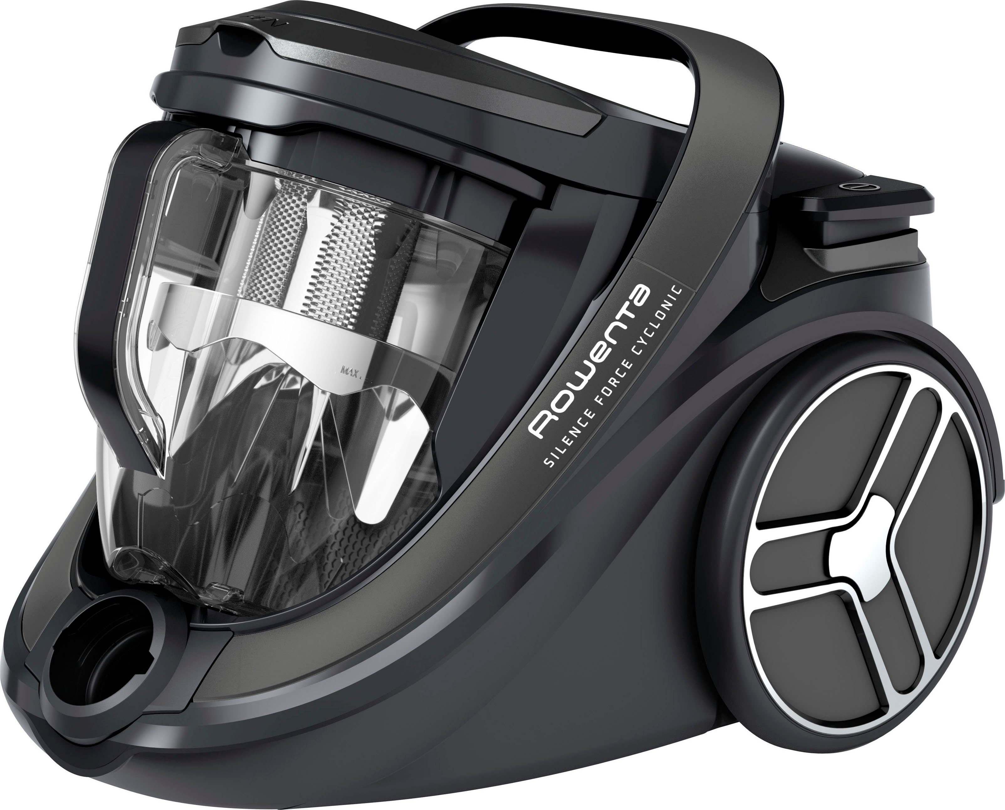 Rowenta Bodenstaubsauger RO7935 Silence Force Cyclonic Parkett, 500 W, beutellos, mit nur 59 dB(A), 12 m Aktionsradius, Staubbehältervolumen 2,5 Liter