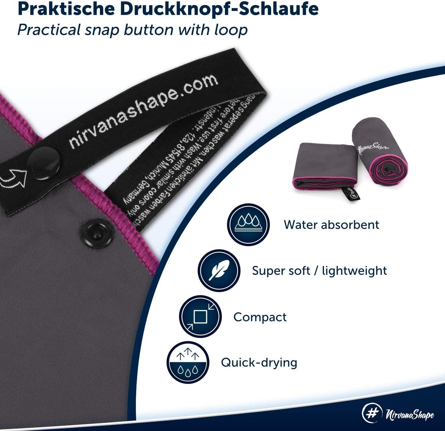 NirvanaShape Sporthandtuch Mikrofaser Handtuch, Badehandtuch, Reisehandtuch, Sporthandtuch, saugfähig, leicht, schnelltrocknend, für Reisen, Fitness, Yoga, Sauna
