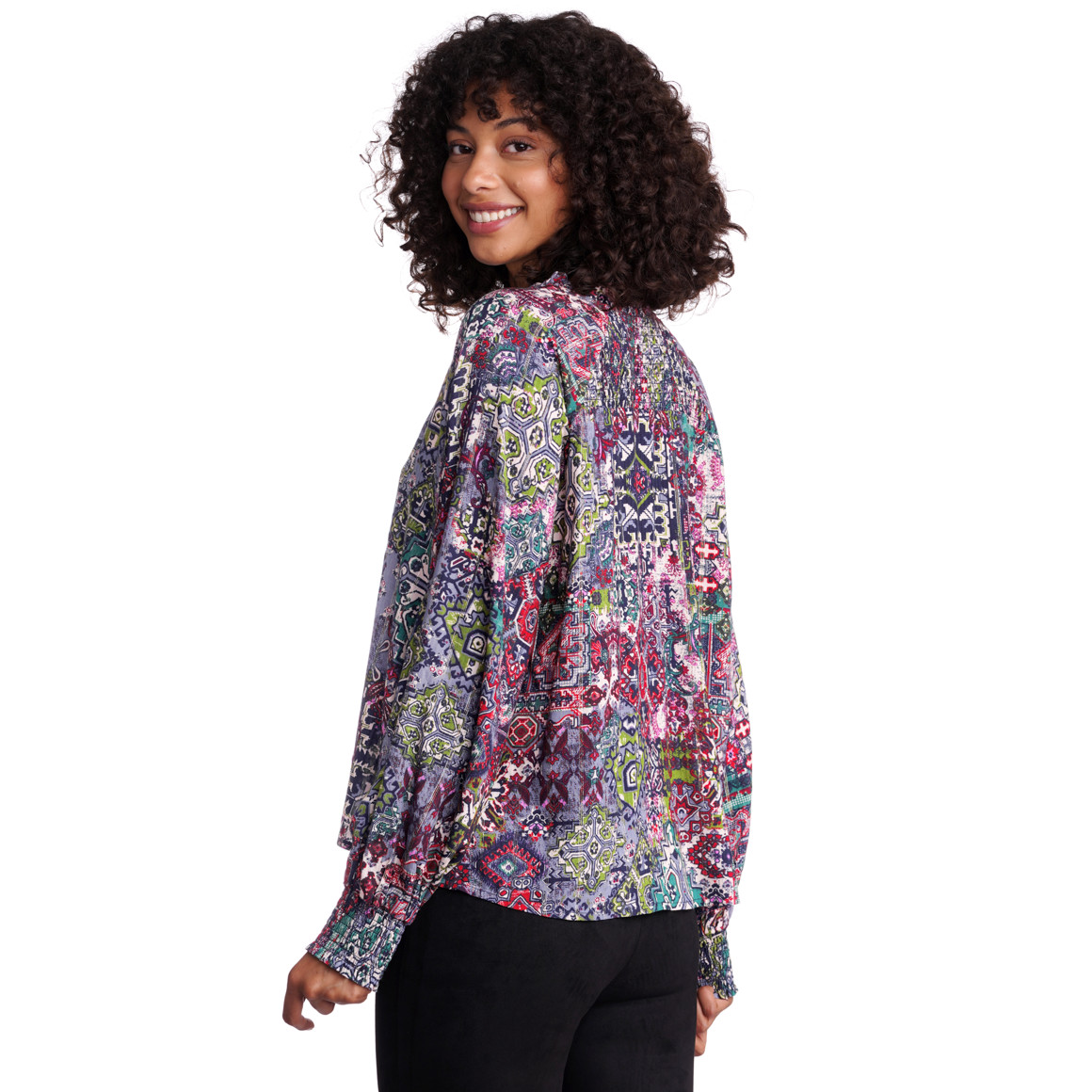 Damen Bluse mit buntem Allover-Print