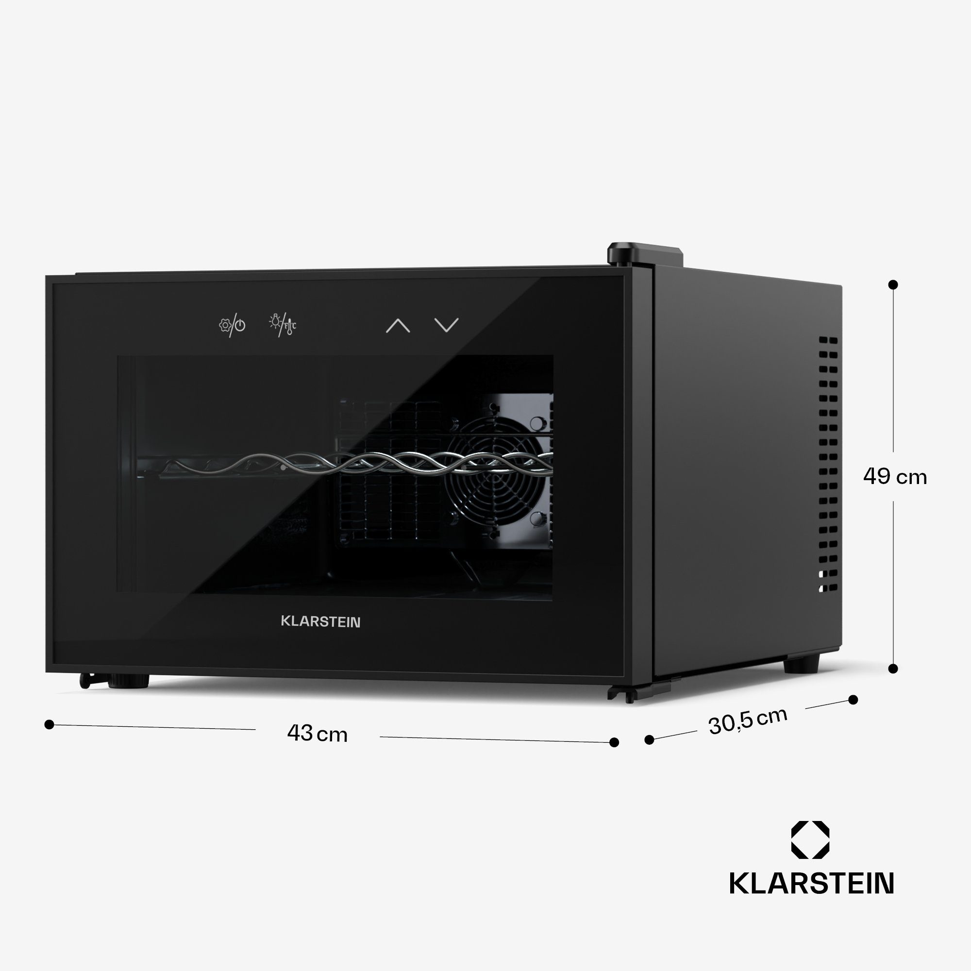 Klarstein Weinkühlschrank Shiraz 8 Uno, für 8 Standardflaschen á 0,75l,Wein Flaschenkühlschrank Weintemperierschrank Weinschrank Kühlschrank