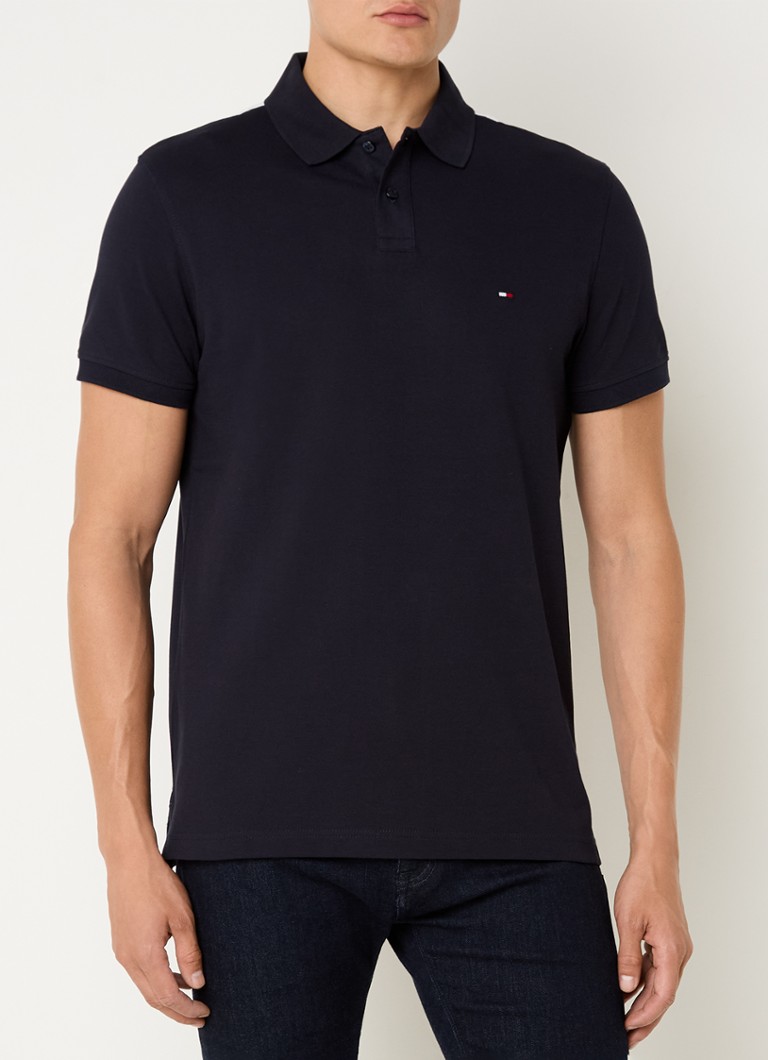 Koszulka polo Tommy Hilfiger z bawełnianej piki z haftowanym logo.