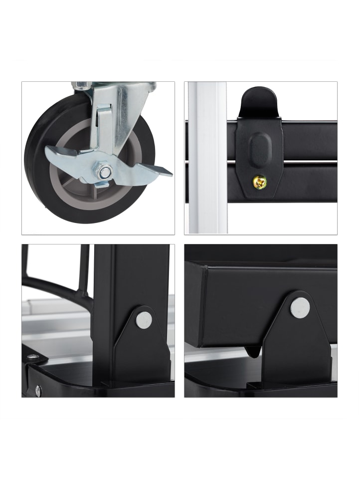 relaxdays Transportwagen in Schwarz - bis 100 kg günstig kaufen onesize
