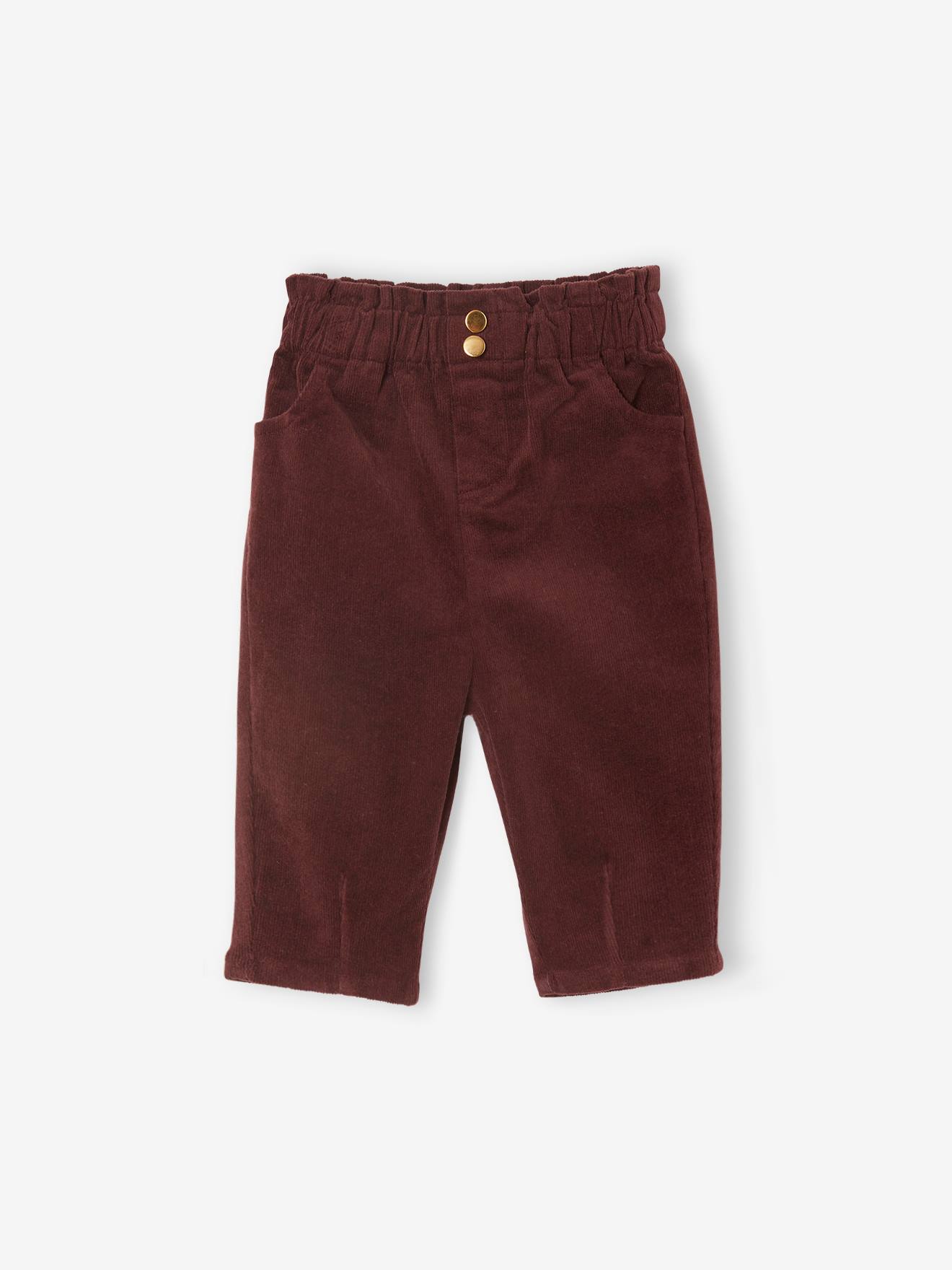 Pantalon bébé en velours rouge