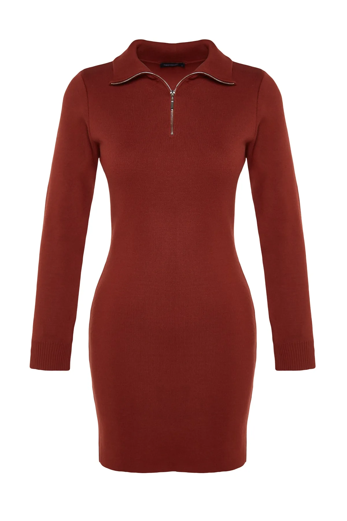 Trendyol Collection  Tile Mini-Strickkleid mit Reißverschluss TWOAW24EL00105