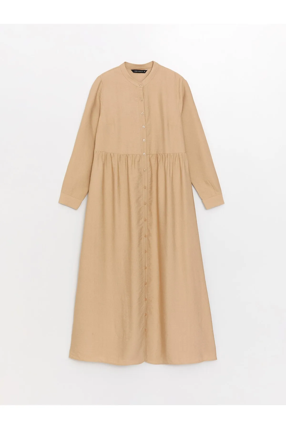 LC Waikiki  Prächtiges, gerades, langärmliges Damenkleid mit Kragen