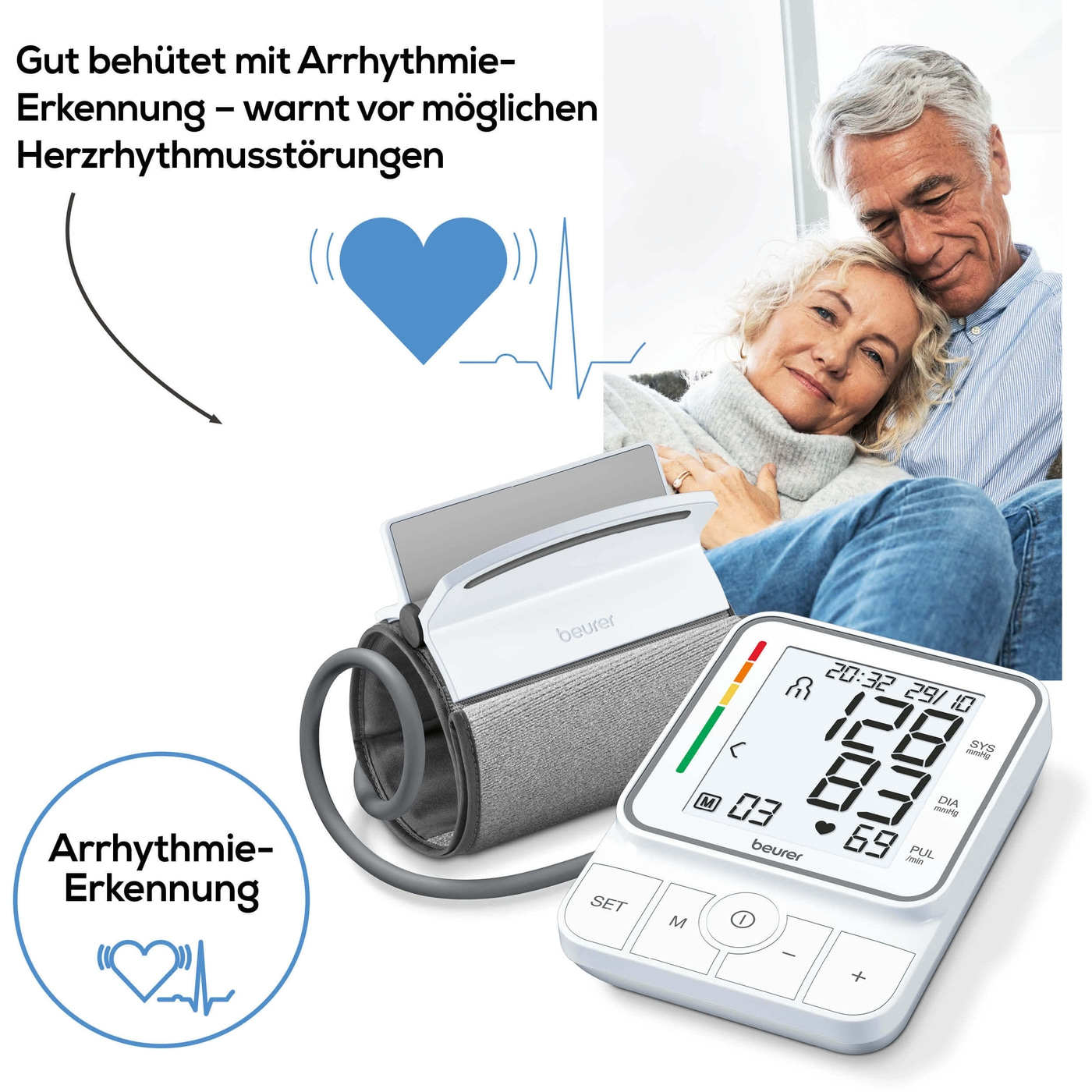 Beurer Oberarm-Blutdruckmessgerät BM 51 easyClip-Oberarm-Blutdruckmessgerät mit Inflation-Technology & easyClip-Manschette