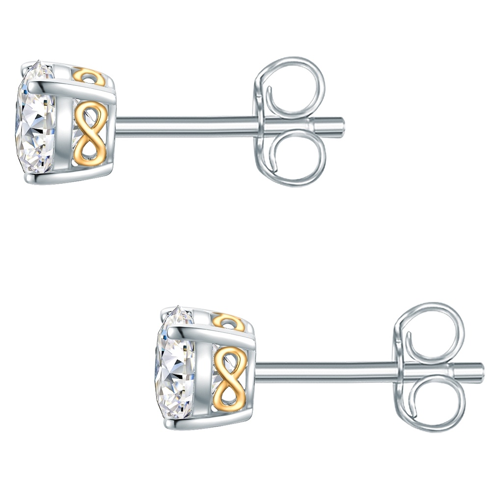 Trilani Boucles doreilles Signe infini Argent sterling Oxyde de zirconium (CZ) en Argent/ Boucles d'oreilles