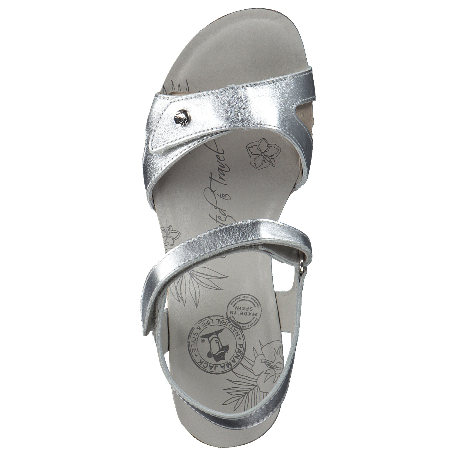 Panama Jack Julia Shine B, Keilsandaletten, Damen, Silber