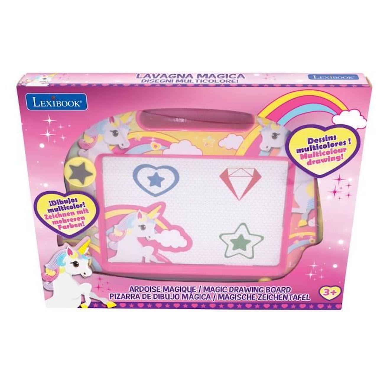 Ardoise magique Licorne format A5 avec accessoires magnétiques pour dessiner en couleurs