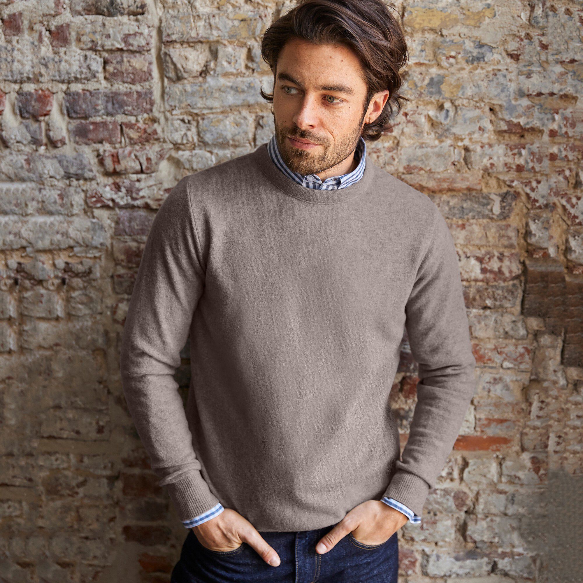 Pull col rond 80% laine