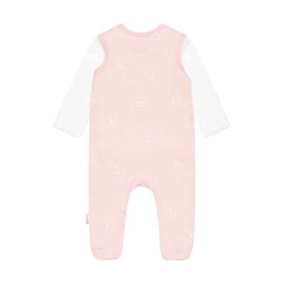 Set Strampler + T-Shirt langarm GOTS, rosa