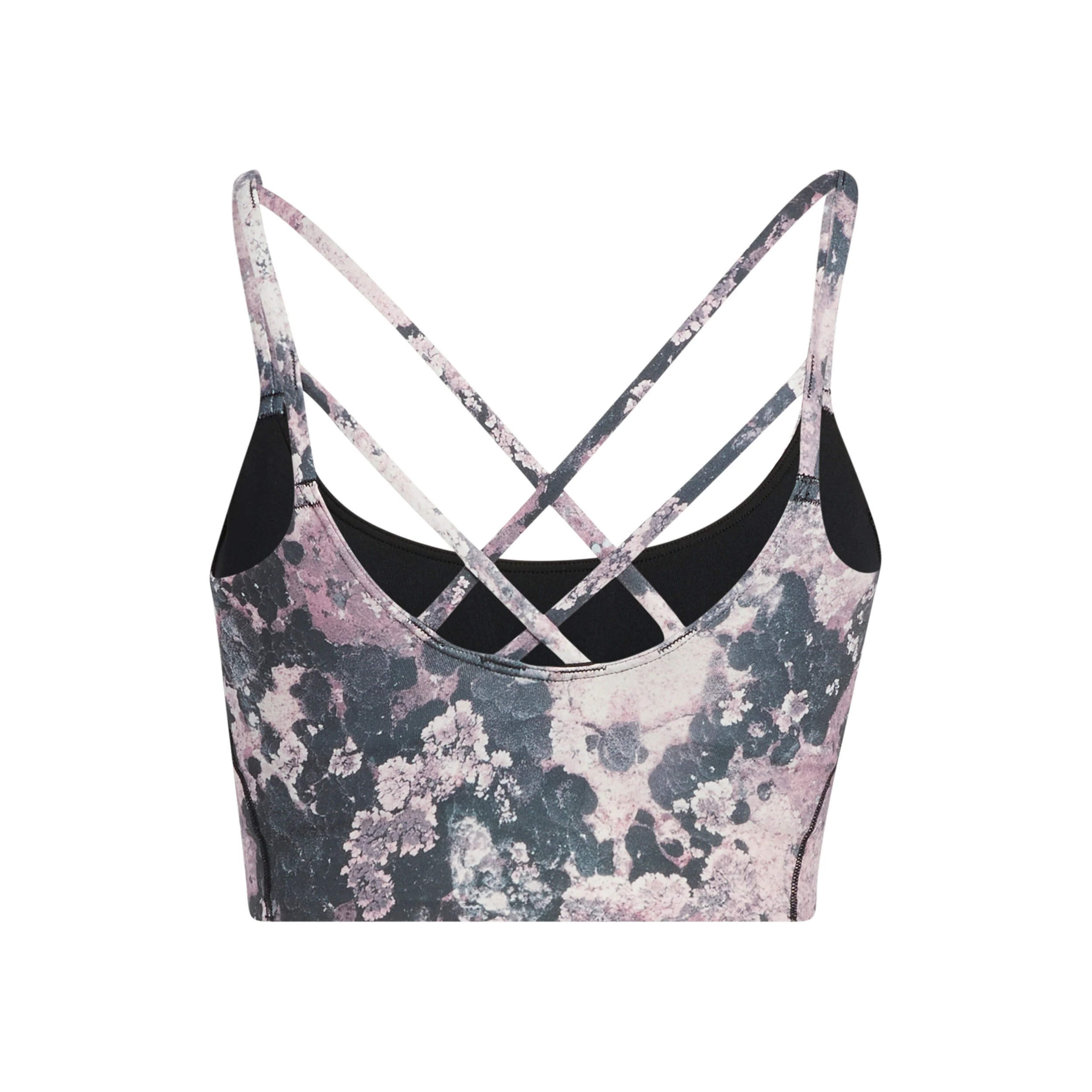 Yoga Light-Support Long Line All Over Print Sport-BH Damen - Mehrfarbig