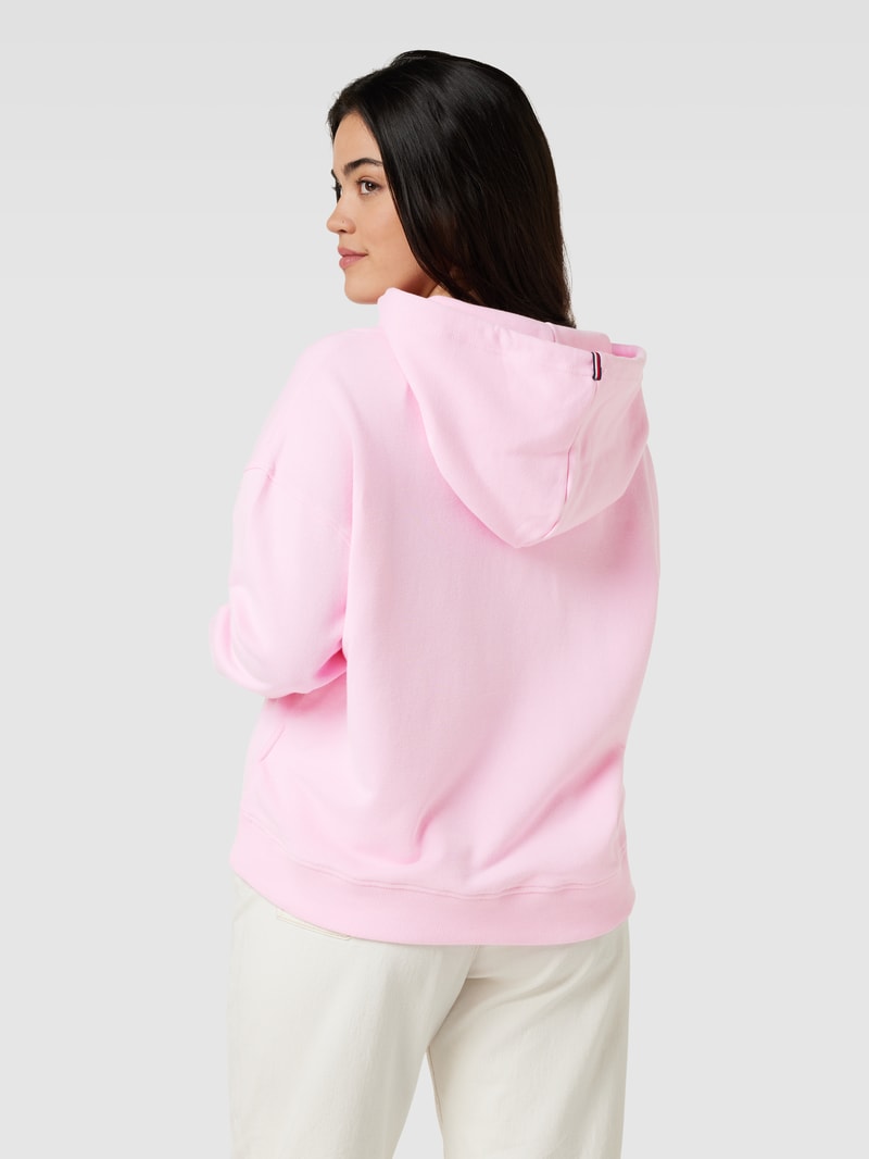 PLUS SIZE Hoodie mit Label-Stitching in rosa