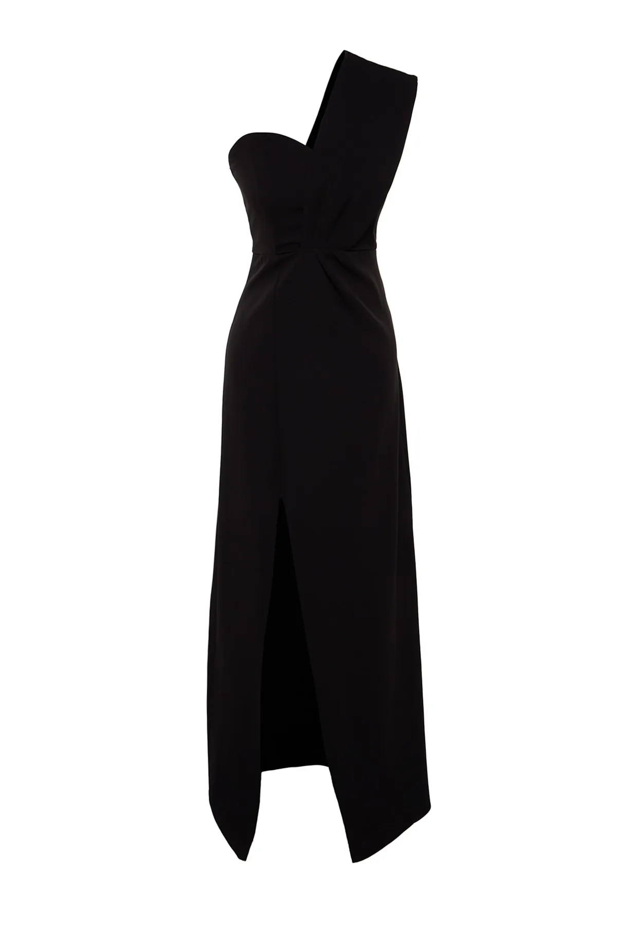 Trendyol Collection  Schwarzes gewebtes langes Abendkleid TPRSS21AE0185