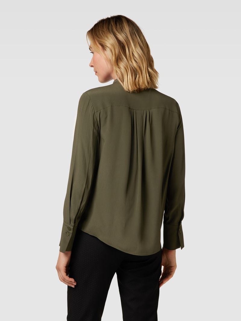 Bluse mit Schlüsselloch-Ausschnitt in khaki