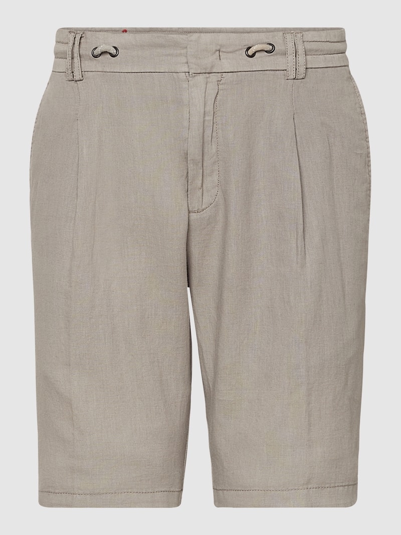 Bermudas aus Leinen-Mix in beige