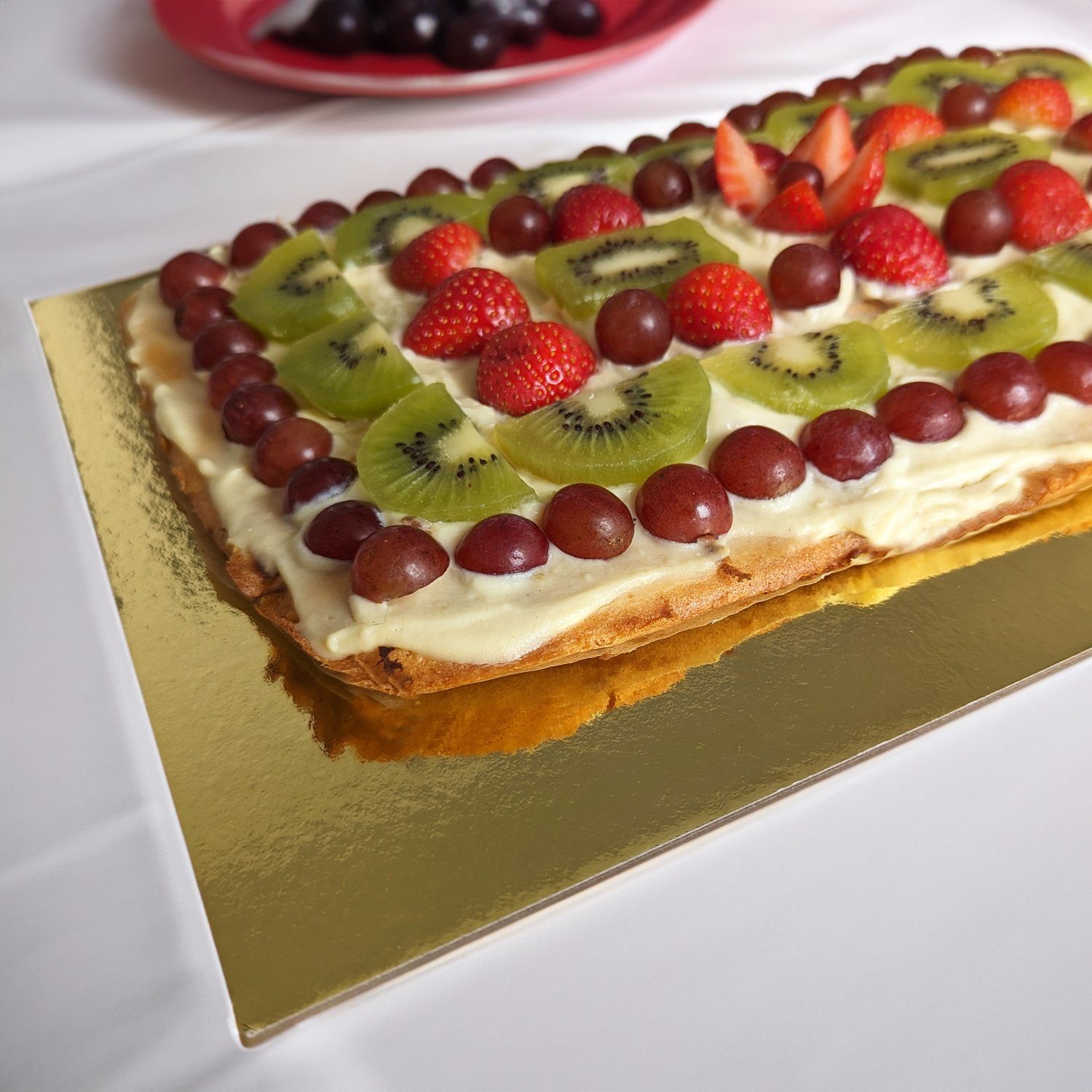 KITCHENDREAM Tortenplatte CakeBoard Set Kuchenplatte eckig gold UND silber in 3 mm starker Pappe, (5-tlg)