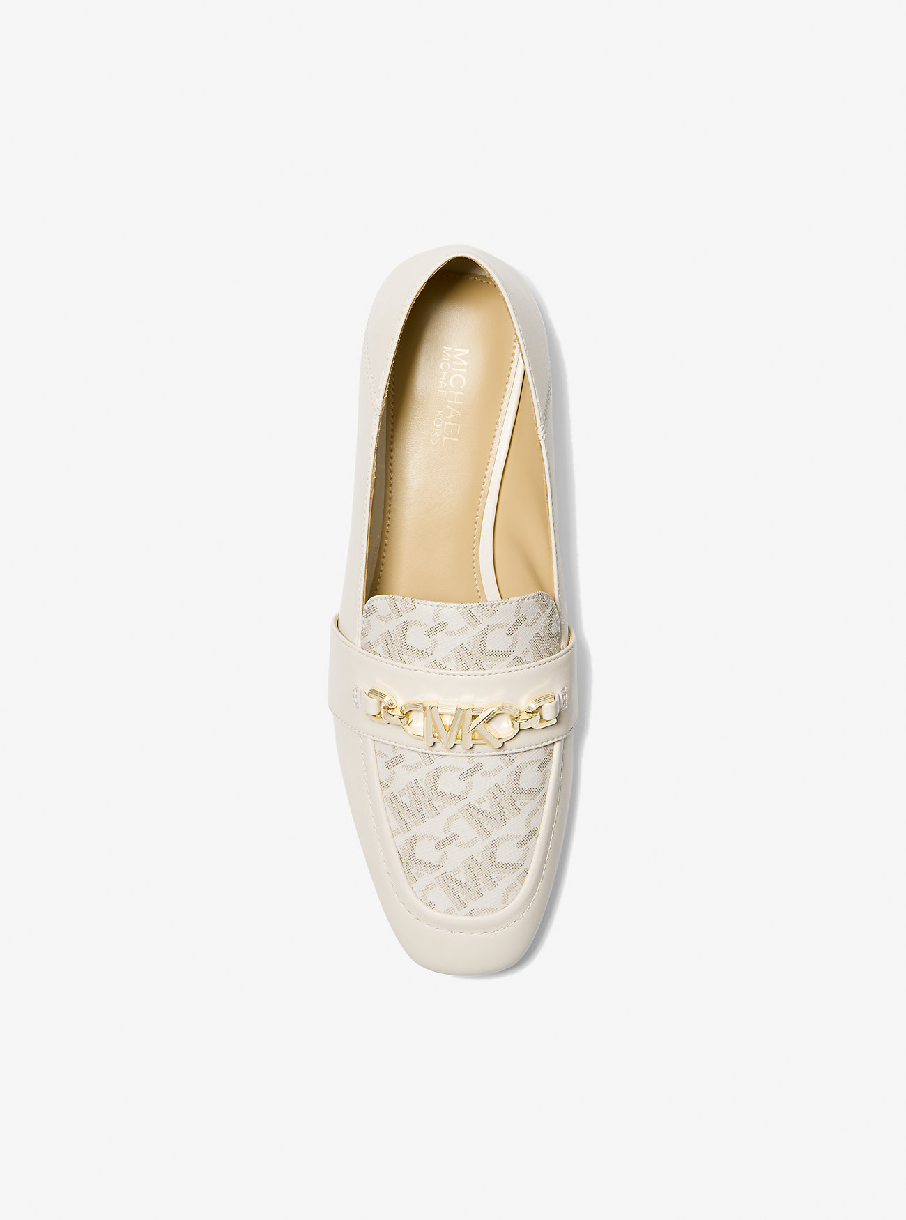 Tiffanie skinn- og Empire Signature Logo Mule – VANILLA
