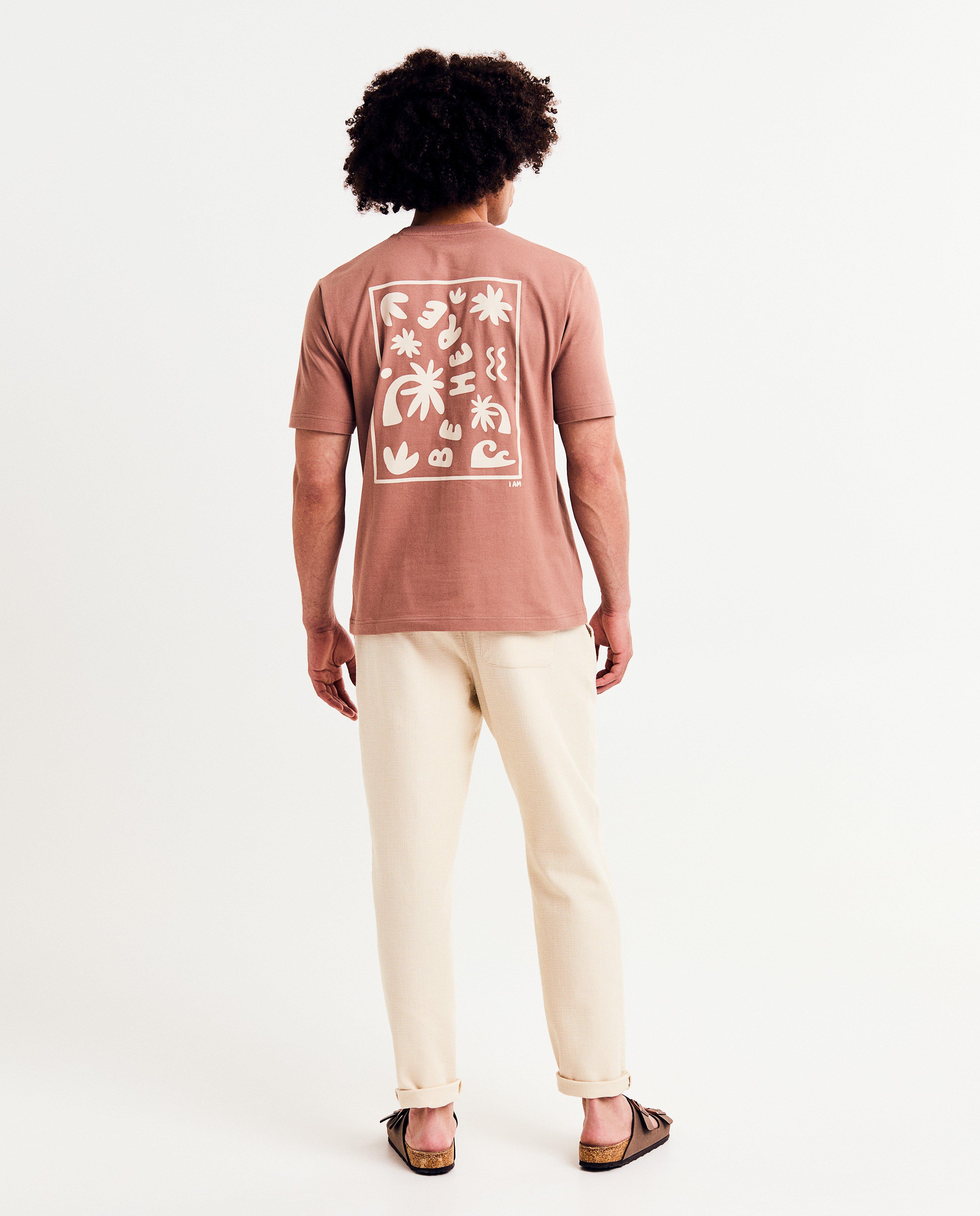 Tricou I AM din bumbac organic cu imprimeu pe spate, S-XXXL maro