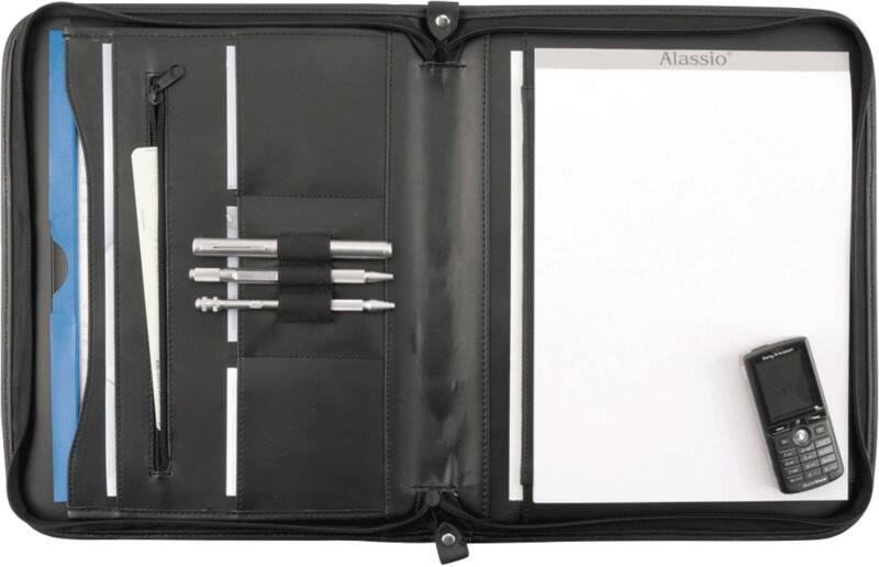 Alassio Konferenzmappe MILANO / 30042, 36x29x5 cm, schwarz, Lederimitat