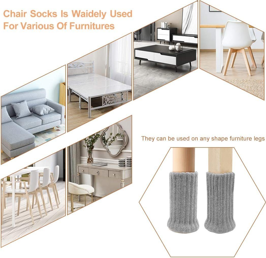 KLLGIA Stuhlsocke Stuhlbeinsocken, 24er-Pack, Bodenschutz vor Kratzern und Lärm, (1 St)
