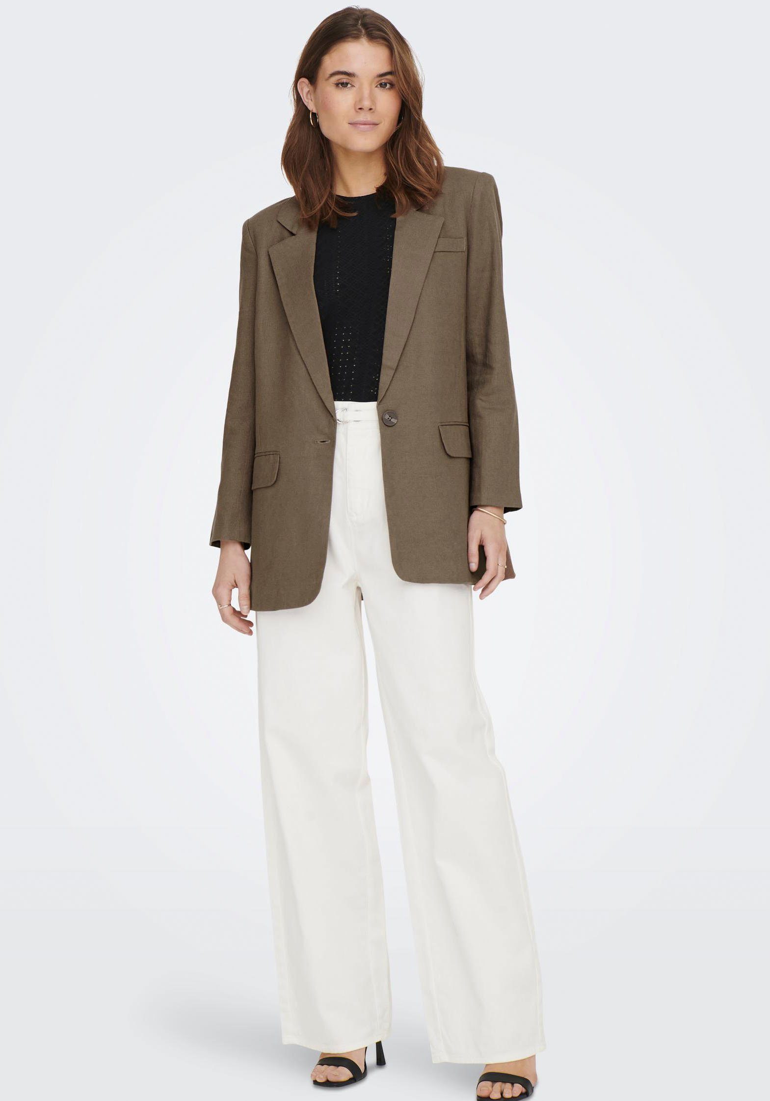 ONLY Longblazer ONLCARO-LANA L/S OVS LIN BLAZER TLR NOOS mit Leinen