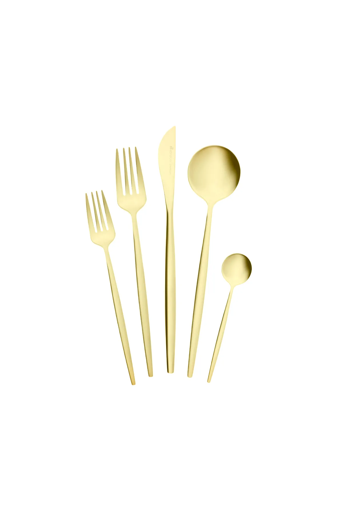 Karaca  Orion Mat 6 Personen Besteck Set mit Box Champagner Gold, 30-teilig - Elegantes Besteckset für